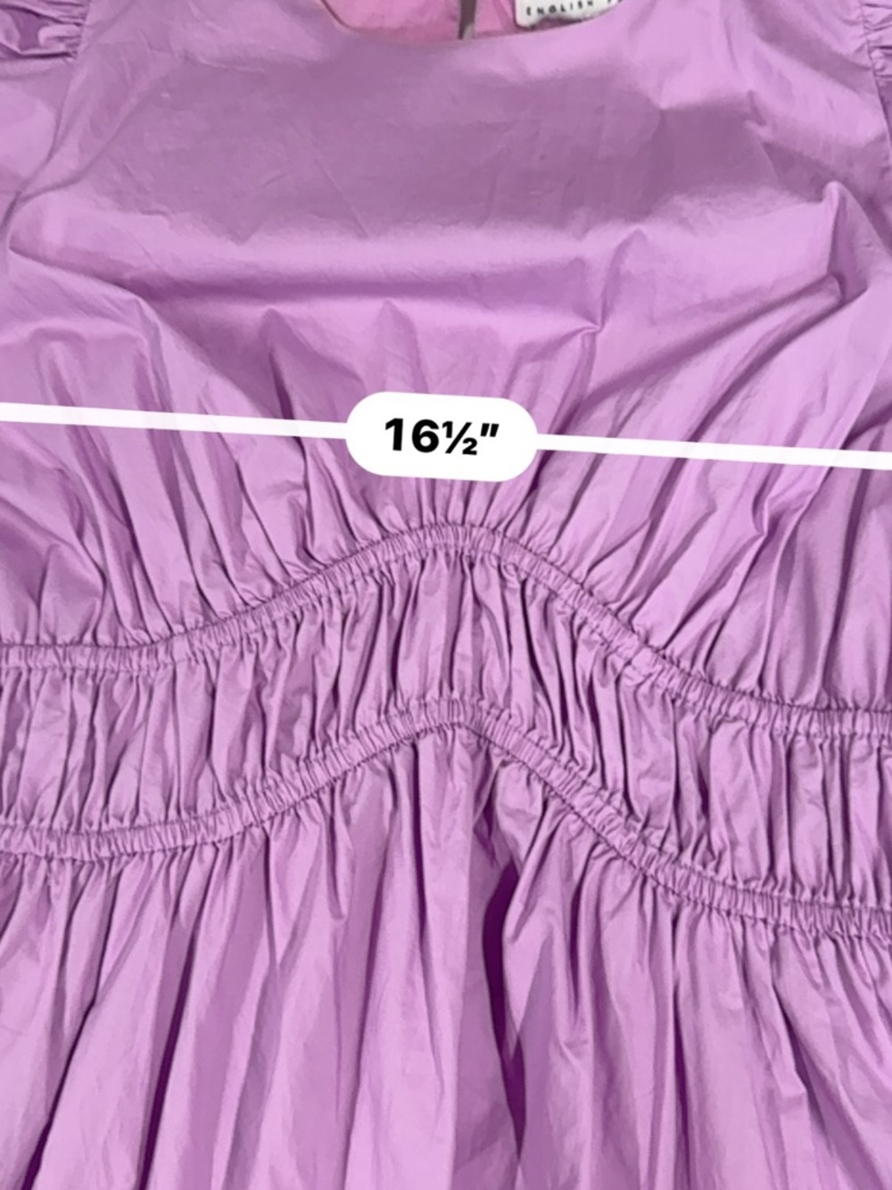 English Factory Lilac Scallop-Hem Puff Sleeve Mini Dress - Picture 12 of 16